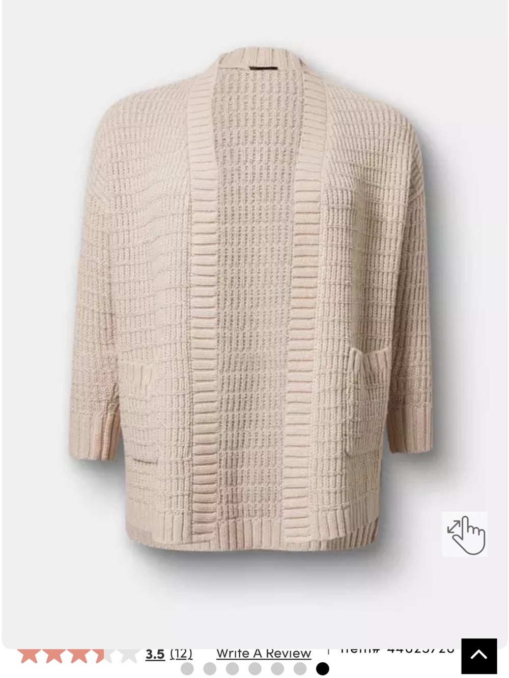 torrid Cream Open-Front Chunky Knit Cardigan